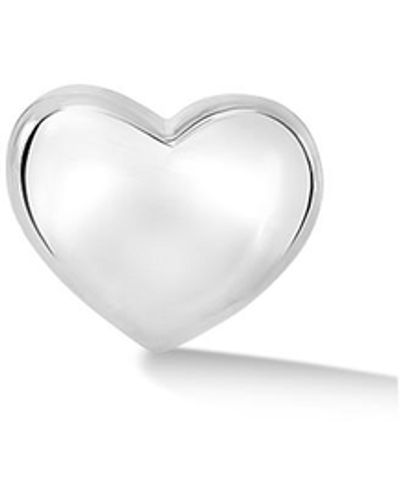 Dower & Hall Single Sculptural Mini Heart Stud In - White