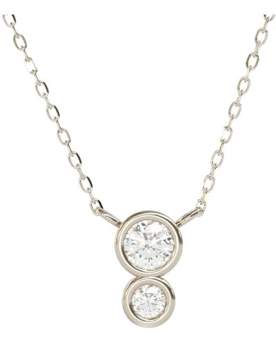 Lily Flo Jewellery Circinius Double Diamond Pendant Necklace - Metallic