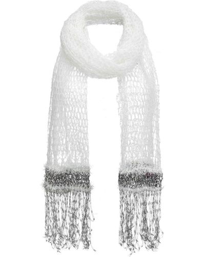 Andreeva Cashmere Handmade Knit Shawl - White
