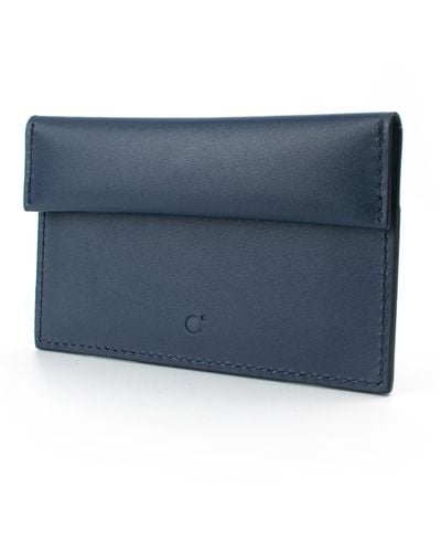 godi. Handmade Compact Leather Coin And Card Holder - Blue