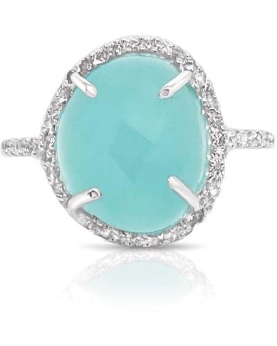 GEM BAZAAR Aqua Shimmer Ring - Blue
