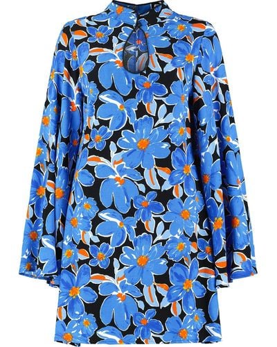 Lavaand The Ophelia Flare Sleeve Mini Dress - Blue
