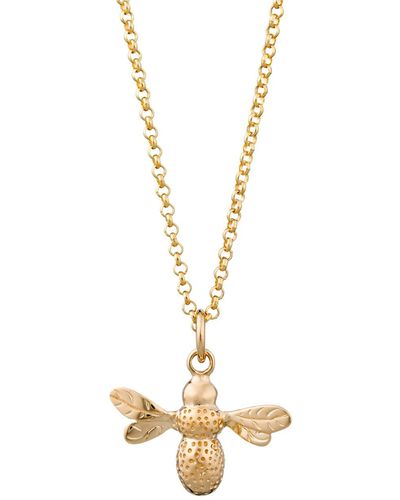 Lily Charmed Plated Bee Necklace - Metallic