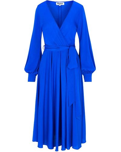 Meghan Fabulous Lilypad Midi Dress - Blue