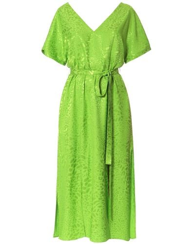AGGI Eira Bright Lime Midi Dress - Green