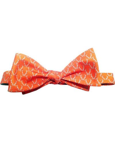 Lazyjack Press Buckwild Orange Bow Tie - Red