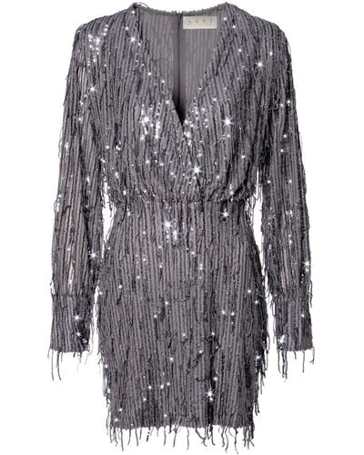 AGGI Soraya Meteor Shower Sequin Mini Dress - Gray