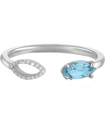 Augustine Jewels Blue Topaz & Diamond Ring