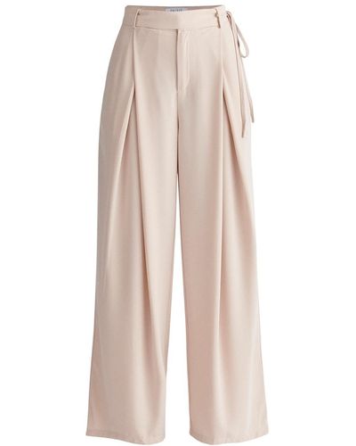 Paisie Pleated High Waist Trousers - Natural