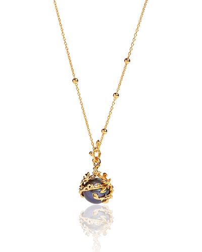 Kasun Entwined Dark Peacock Pearl Necklace – Gold - Metallic