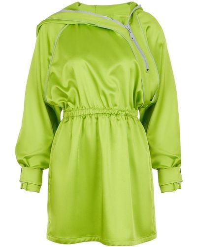 Nocturne Asymmetric Collar Mini Dress - Green
