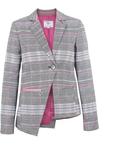 blonde gone rogue Revivify Suit Blazer In Checker And Pink - Gray