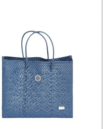 Lolas Bag Small Denim Tote Bag - Blue