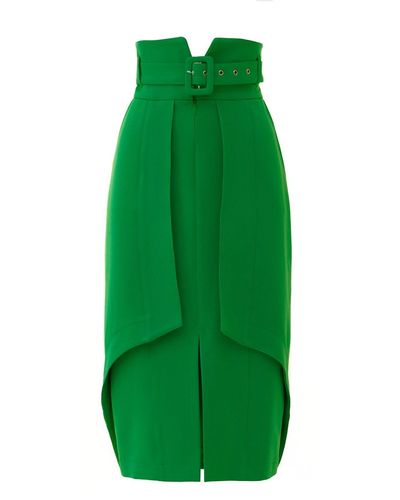 Julia Allert Designer Double Midi Skirt - Green