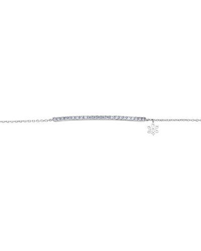 BLOOMTINE | Earth Angel HQ Illuminess Premium Sterling Diamond Bar Bracelet - White