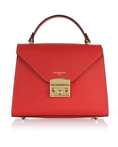 Le Parmentier peggy Leather Top Handle Satchel Bag - Red