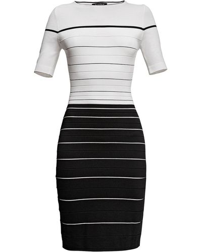 Rumour London Regatta Striped Monochrome Dress - Black