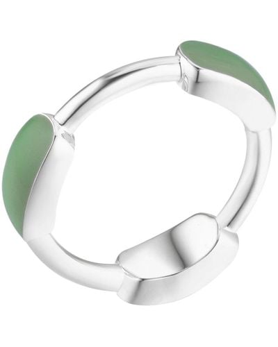 Bermuda Watch Company Annie Apple Mila Sterling Silver, Green Enamel Ring - Metallic