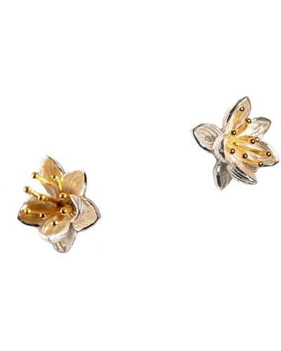 MARIE JUNE Jewelry Sweet Lotus Flower Stud Earrings - Metallic