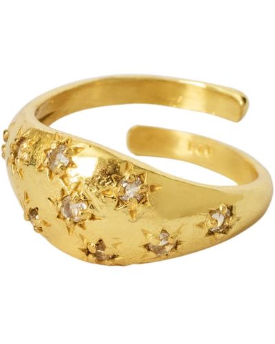 YAA YAA LONDON / Neutrals Precious Daughter White Topaz Gemstone Gold Vermeil Ring - Metallic