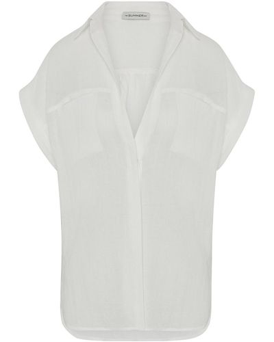The Summer Edit Mali Linen Shirt - White