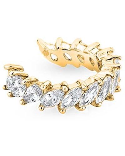 SALLY SKOUFIS Renaissance Ear Cuff With Made White Diamonds In Yellow Gold - Metallic