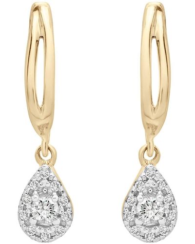 Miki & Jane Edan Diamond Pear Dangle Earrings - Metallic