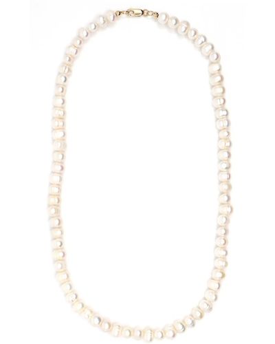 Shar Oke White Freshwater Pearl Beaded Necklace