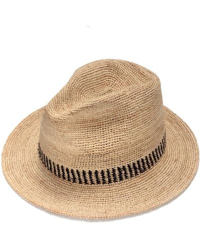 Justine Hats Neutrals Straw Fedora Hat - Natural