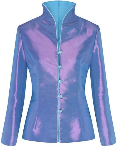 Beatrice von Tresckow Lilac Ice Blue Reversible Short Holden Jacket
