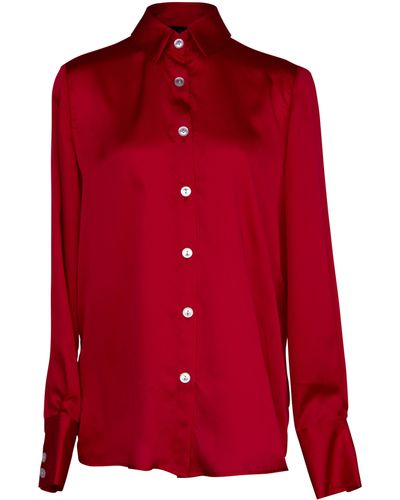 Le Réussi Power Silk Shirt In - Red