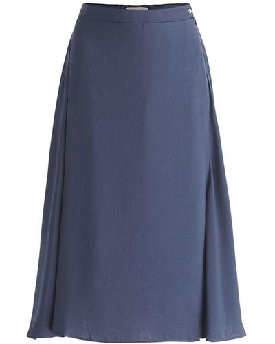 Paisie Asymmetric Hem Skirt In Navy - Blue