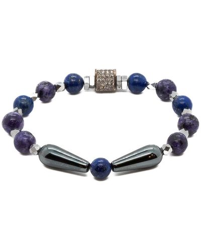 Ebru Jewelry Hematite Healing Bracelet - Blue