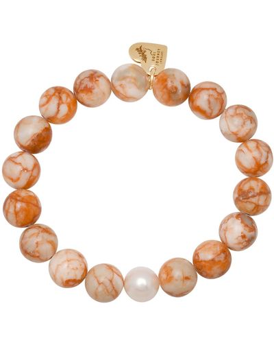 Soul Journey Jewelry / Neutrals Line Jasper And Pearl Bracelet - Brown