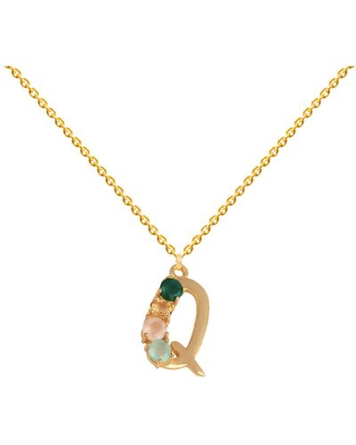 Lavani Jewels Multicolored Initial Q Necklace - Metallic