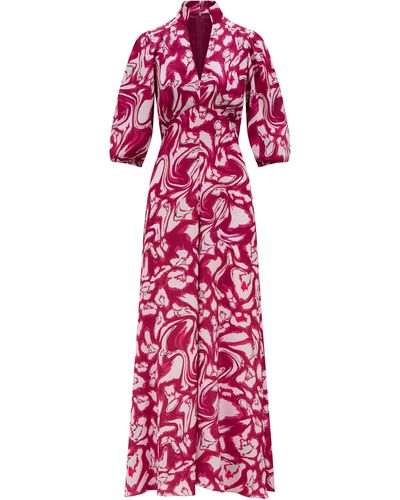 SIRENS Elena Maxi Dress In Pink - Red