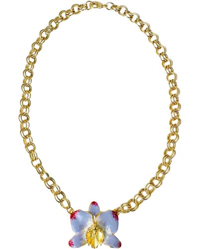 The Pink Reef Lavender French Orchid Necklace - Metallic
