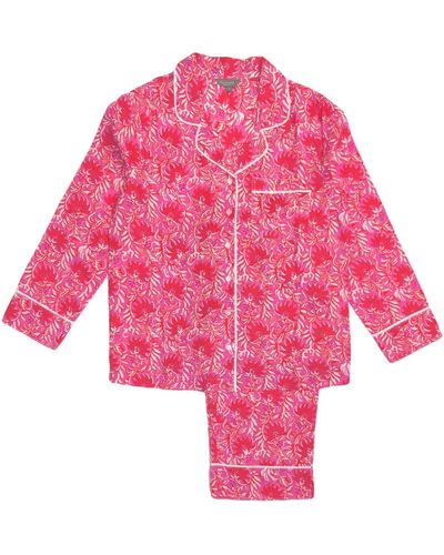 Lime Tree Design Magenta & Orange Pajamas - Pink