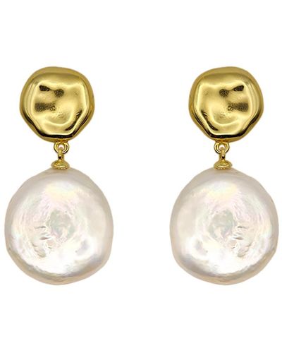 VicStoneNYC Fine Jewelry Moon And Ocean Pearl Love Story Earrings - Metallic