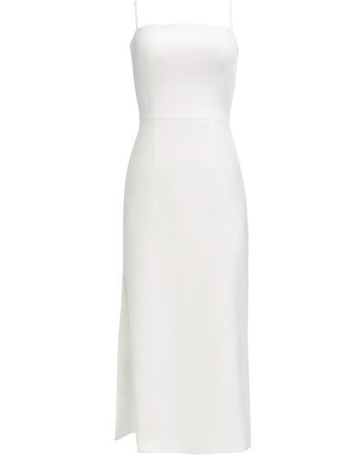 Nomi Fame Amara Crepe Satin Midi Dress With Adjustable Straps - White