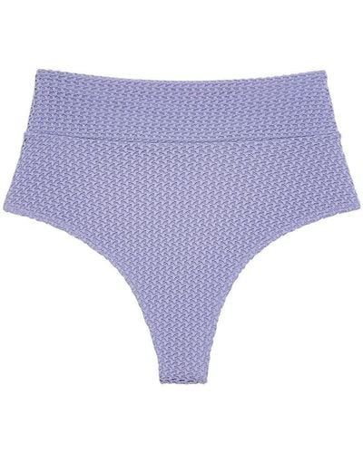 Montce Lavender Crochet Added Coverage High Rise Bikini Bottom - Purple