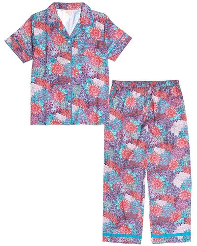 Inara Peacock Pajama Set - Blue