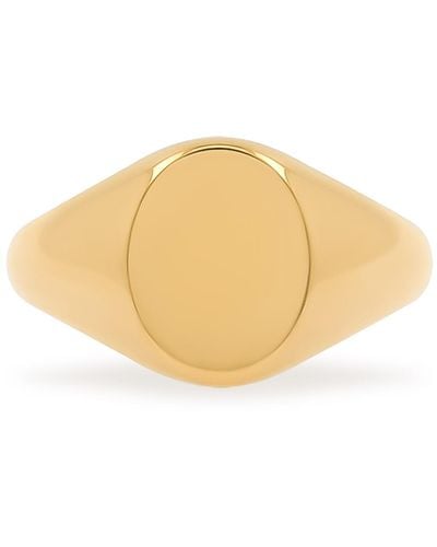 Cote Cache Oval Pinky Signet Ring - Natural