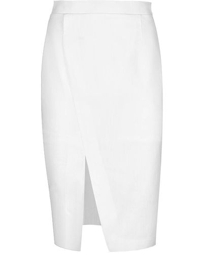 Conquista Denim Style Pencil Skirt - White