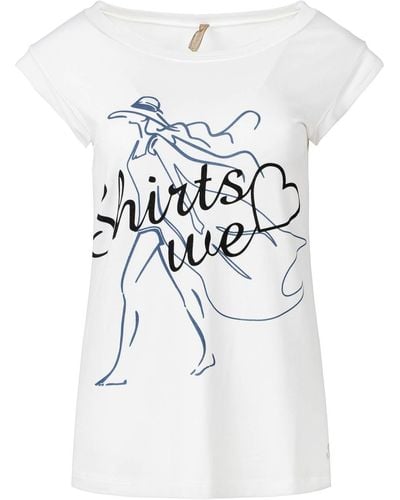 Conquista Printed Short Sleeve Top - White