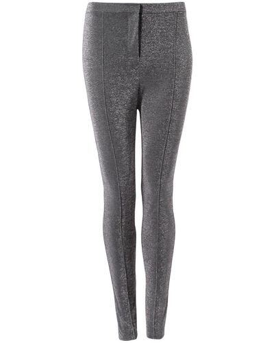 VIKIGLOW Vera Lurex Fitted Trousers - Grey