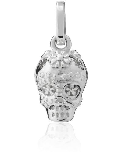 TANE MEXICO 1942 Exquisitely Detailed Sugar Skull Charm Handmade In Sterling - Metallic