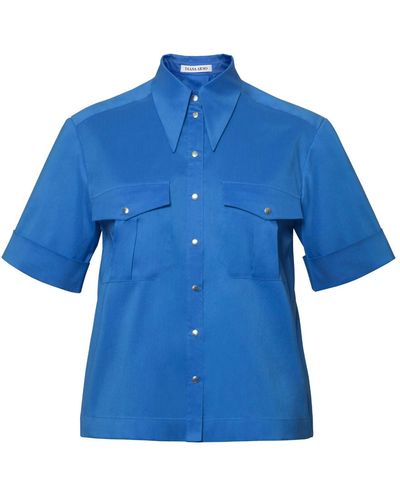 Diana Arno April Short-sleeved Blouse In Royal - Blue