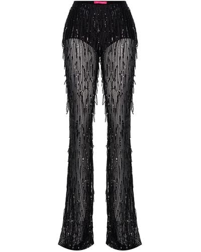 Fickle Hearts Mazie Sequined Pants - Black
