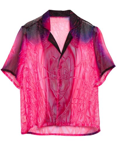 Paloma Lira Cherry Crystal Chiffon Shirt - Pink